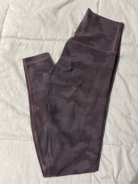Purple Lululemon Camo High-Waist Leggings